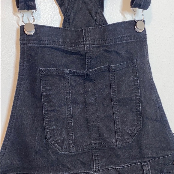 Black Jean Short Romper - Picture 3 of 3